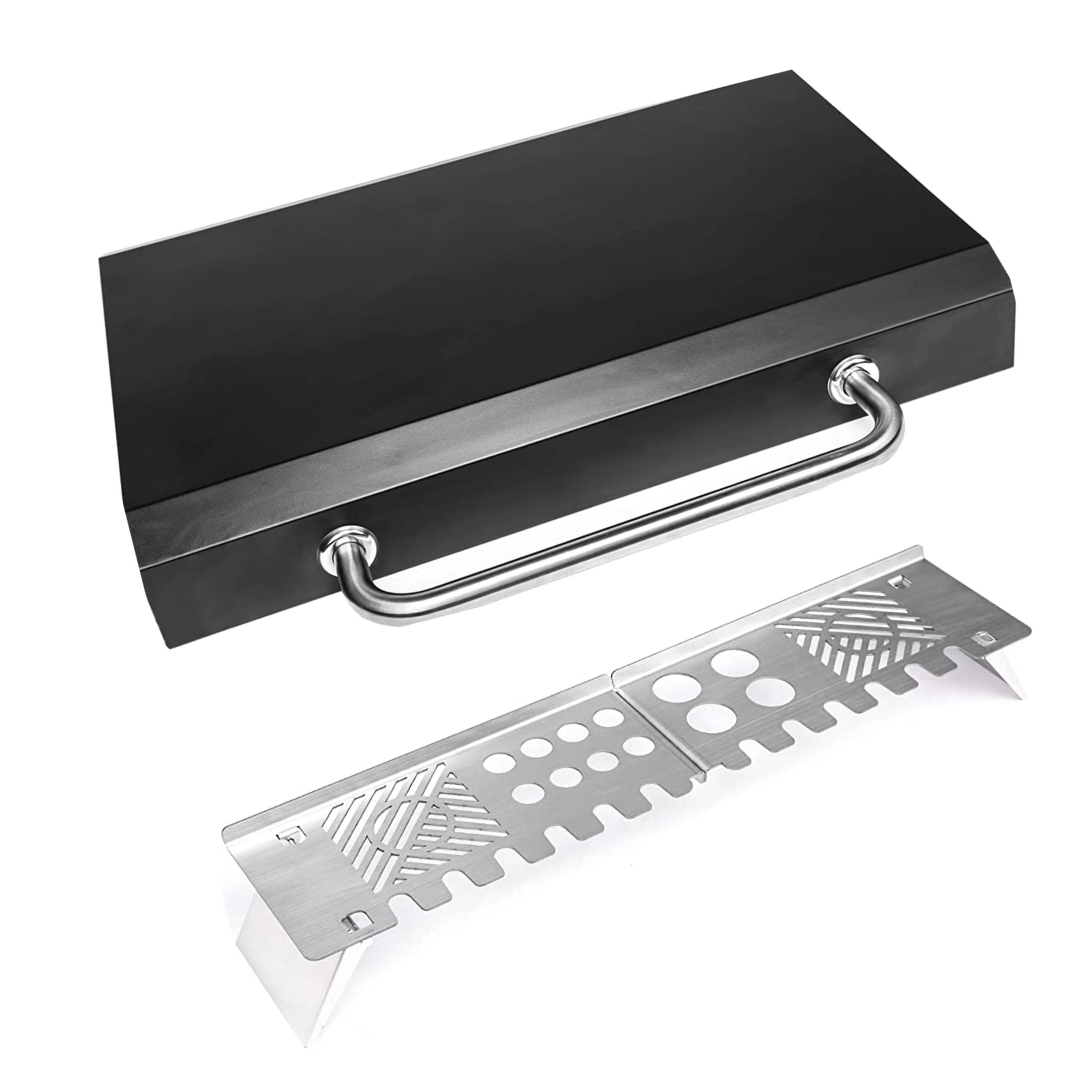 Hard Cover Hood Lid + Warming Rack Grates for Blackstone Griddle 28 inch Flat Table Top - Intensery