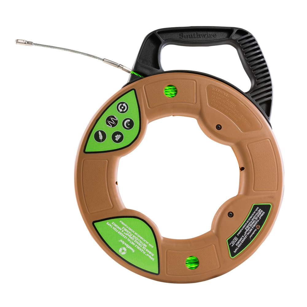 Southwire SIMPULL Fish Tape 4.5mm 125and#8242; Flexible Metal Leader Large Case - Intensery
