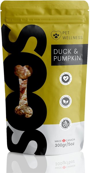 Soos Wellness Duck and Pumpkin Jerky Dog Treats， 4-oz bag - Intensery