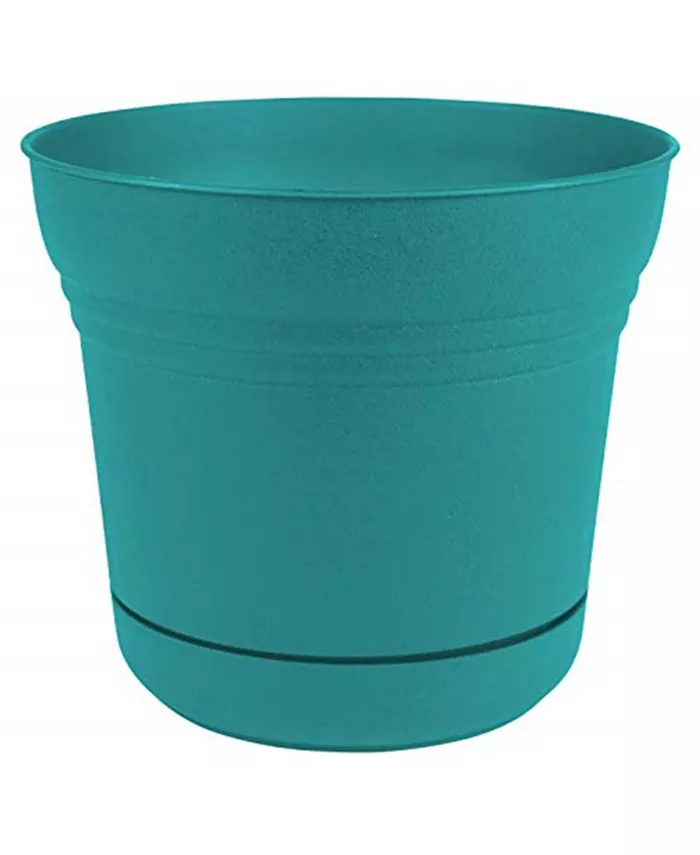 Bloem SP1426 Saturn Planter w  Saucer 14 Bermuda Teal - Intensery