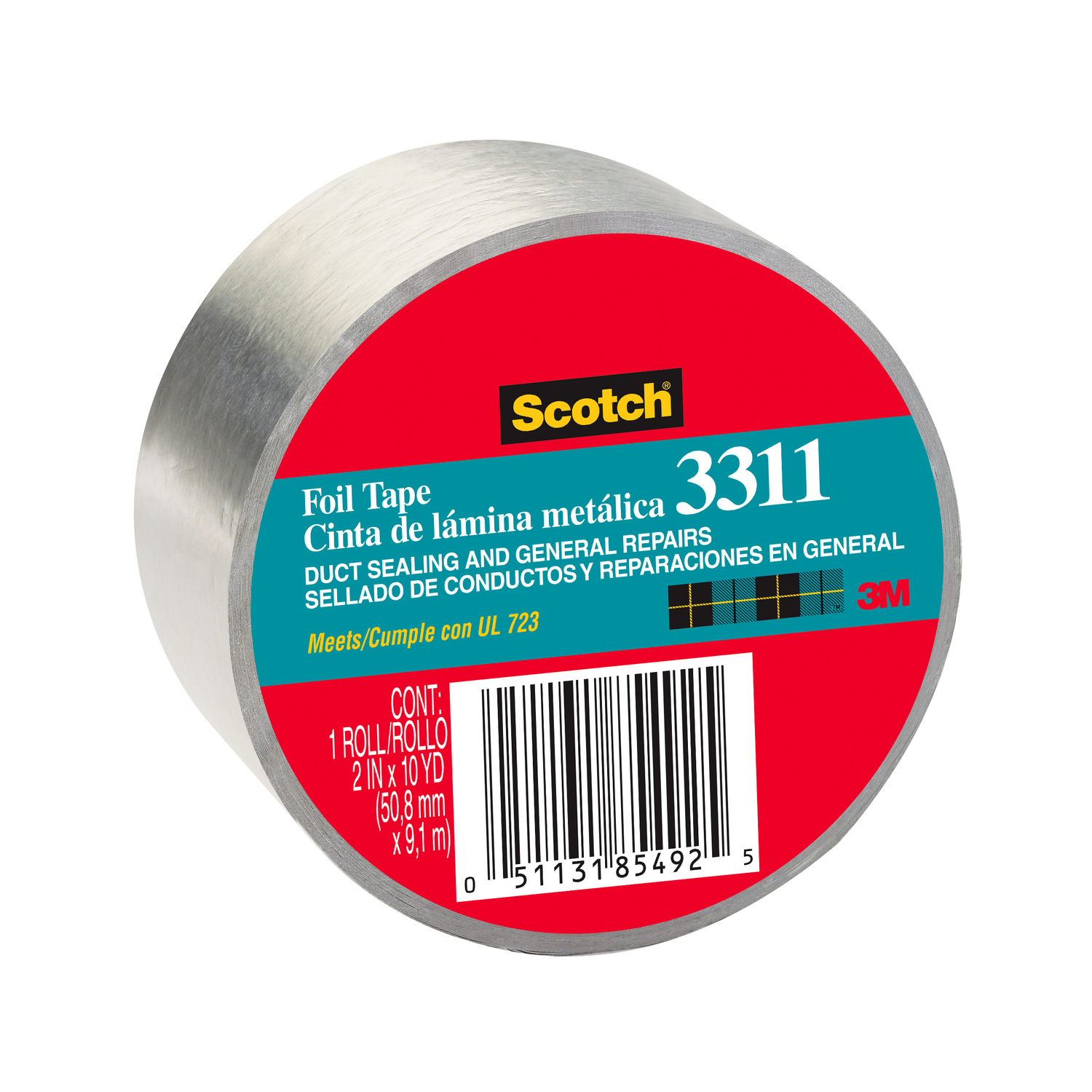 3M Scotch 2 in. W X 10 yd L Silver Foil Tape - Intensery
