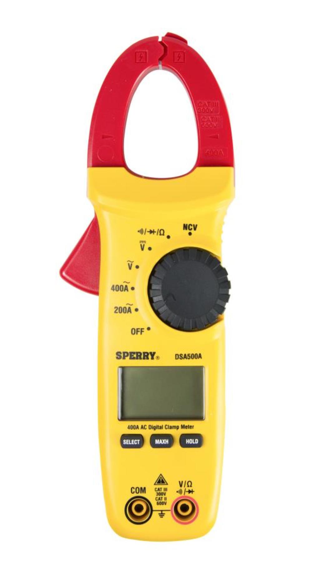 Sperry Instruments Clamp Meter， Snap-Around， Digital LCD， 5-Function， AC Current， AC/DC Volt， Resistance， Continuity， 9 Auto Range， 400-Amp， 1 Each - Intensery