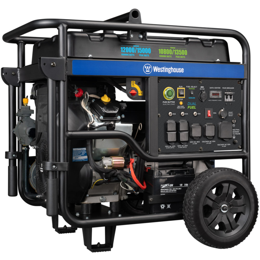 Westinghouse 12，000-Watt Dual Fuel Generator with Remote Start - Intensery