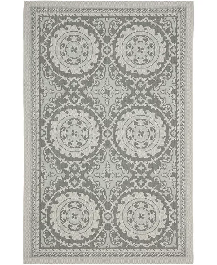 Safavieh Courtyard Light Gray and Anthracite 4' x 5'7