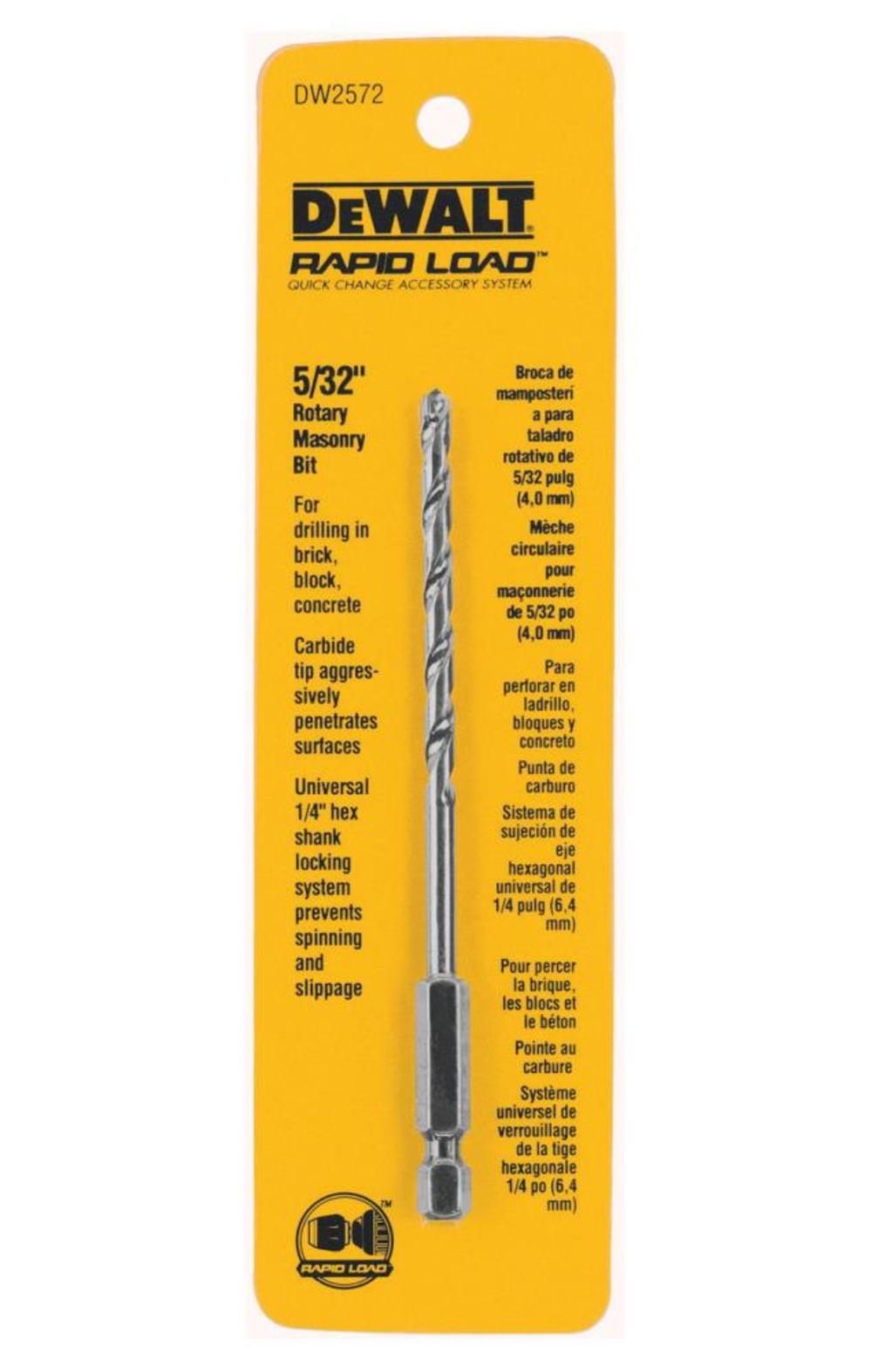 DEWALT 5/32 In. Masonry Bit DW2572 from DEWALT - Intensery