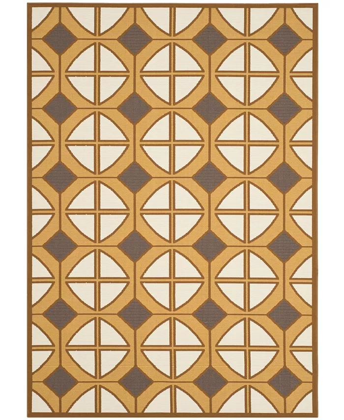 Safavieh Hampton Camel and Ivory 4' x 6' Outdoor Area Rug - Intensery