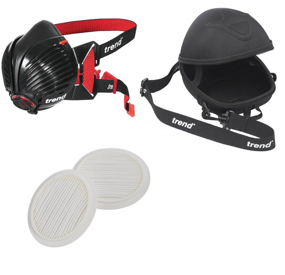 Trend Air Stealth Mask Small/Medium Mask with Storage Case and P100 filters 2pk Bundle - Intensery
