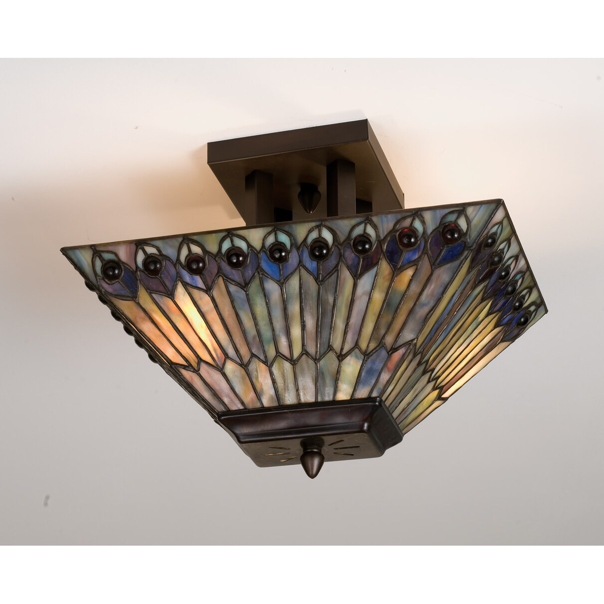 Meyda Tiffany Stained Glass / Tiffany Semi-Flush Ceiling Fixture from - Intensery