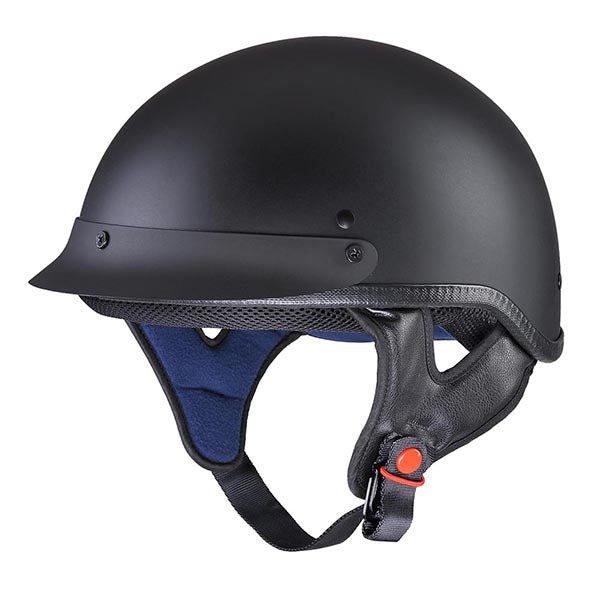 1/2 Open Face Motorcycle Helmet DOT Matt Black S M L XL OptS(55-56cm) - Intensery