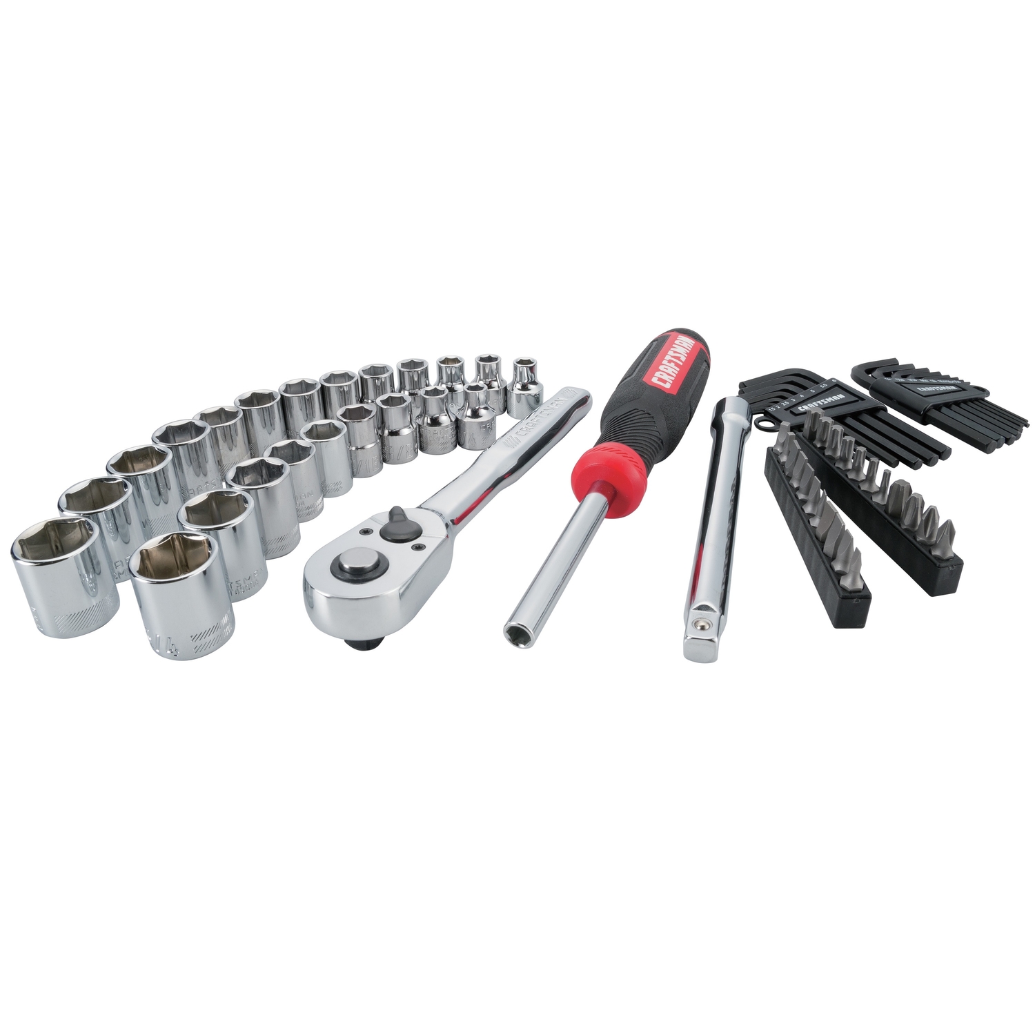 Craftsman 3/8 in. drive Metric and SAE 6 Point Mechanic\u0027s Tool Set 63 pc - Intensery