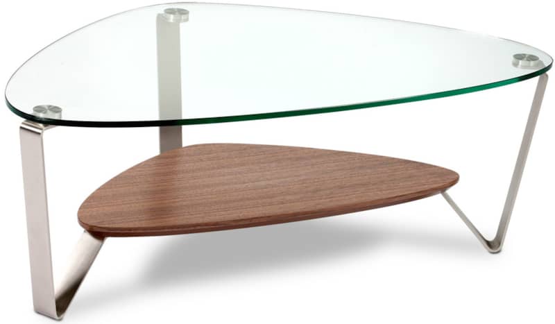 BDI Dino Small Natural Walnut Triangular Coffee Table - Intensery