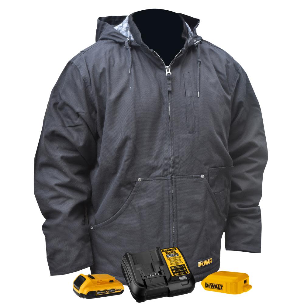 Heavy Duty Heated Black Work Jacket KitM - Intensery