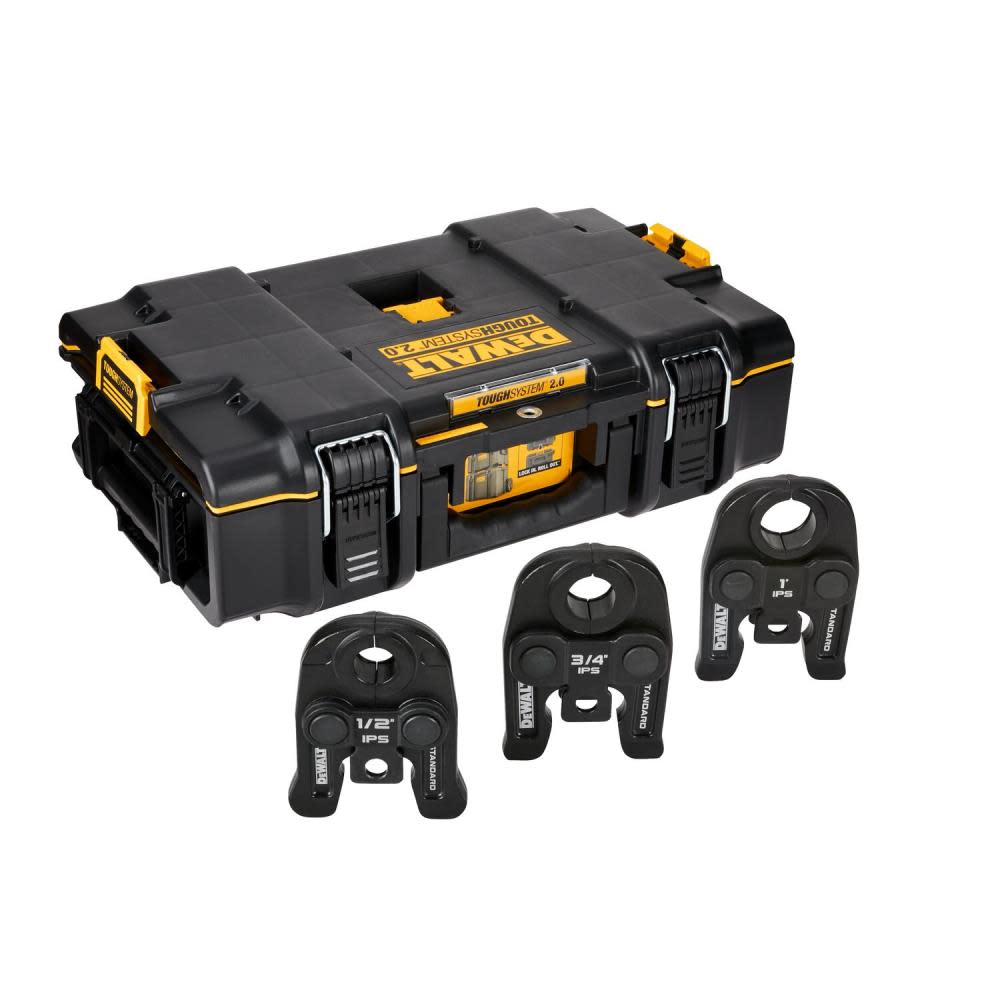 DEWALT 1/2 to 1 Standard IPS Press Jaws Kit with Toughsystem 2.0 Tool Box - Intensery