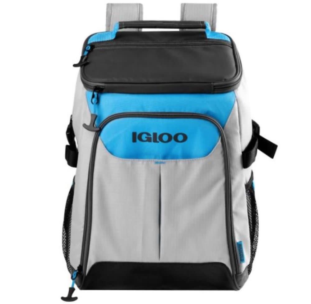 Igloo Backpack Trek Softside Cooler Top Grip 28 Can Blue/Gray - Intensery