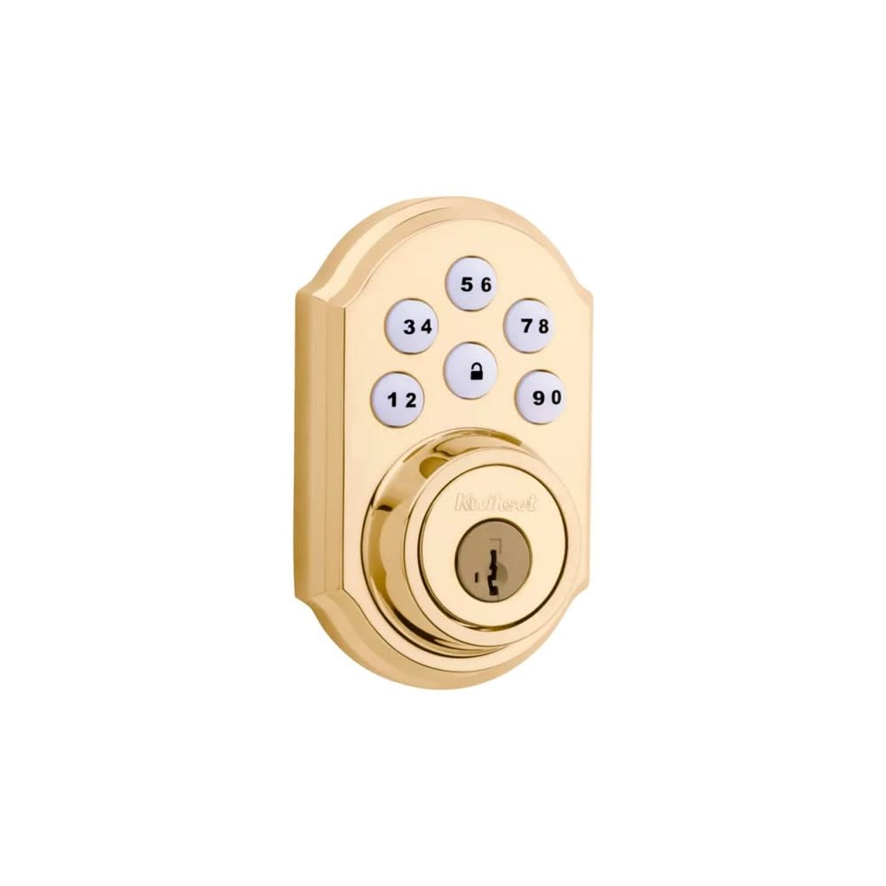 Polished Brass Keyless Entry Electronic Single Cylinder Deadbolt - Intensery
