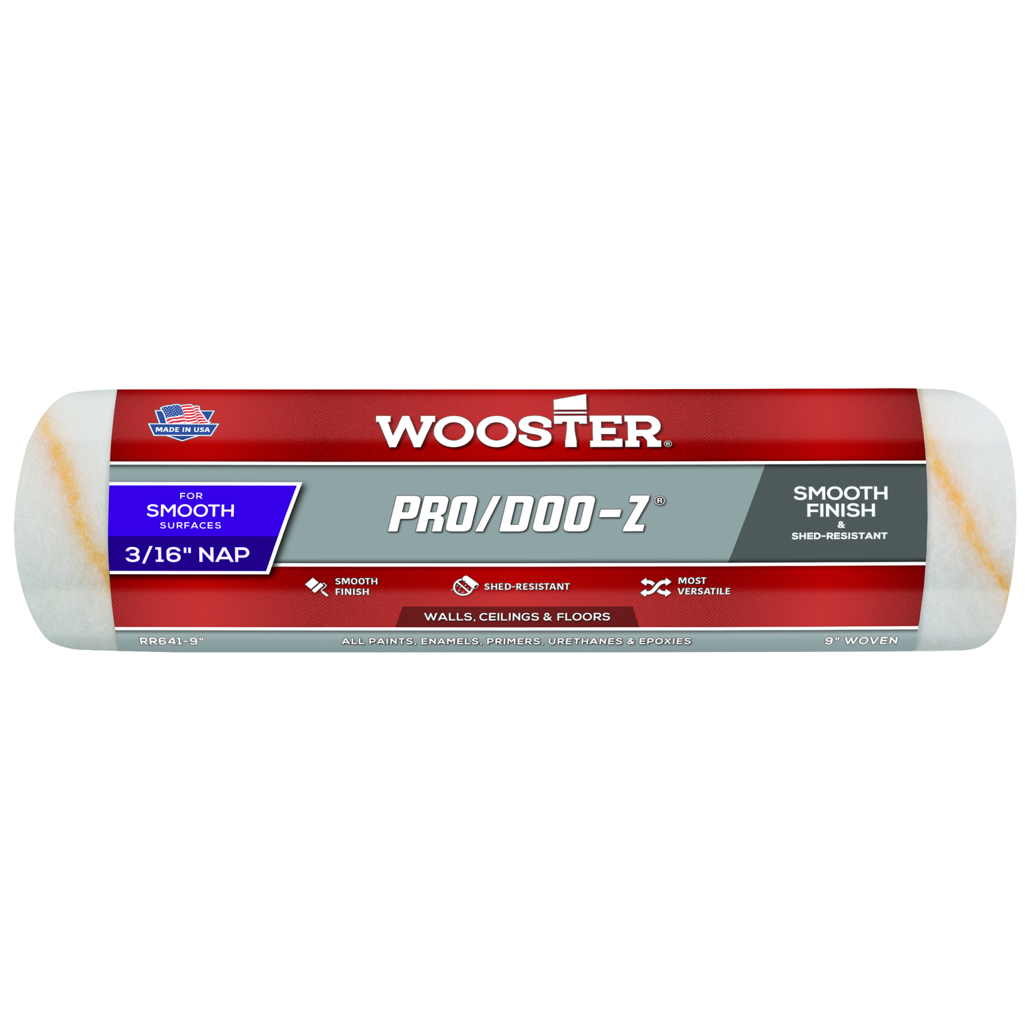 Wooster Pro/Doo-Z Woven Fabric 9 in. W X 3/16 in. Paint Roller Cover 1 pk - Intensery