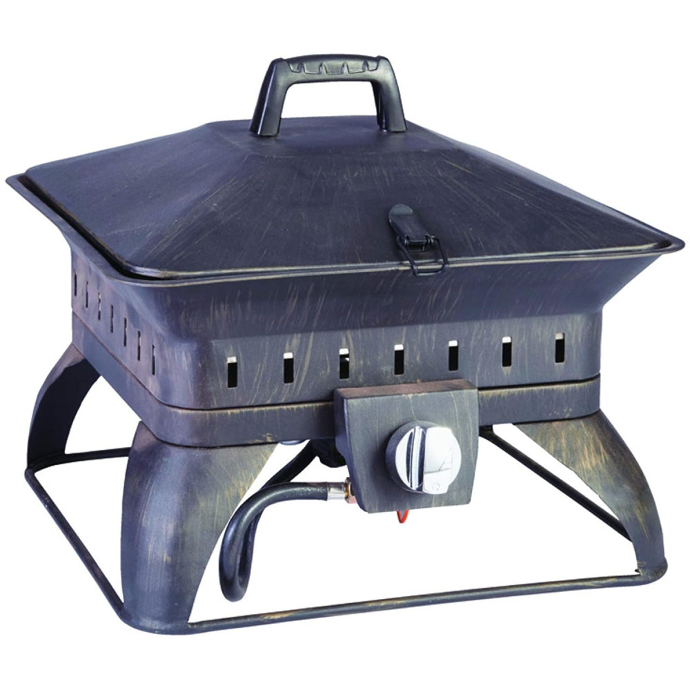 Living Accents Fire Pit Porcelain/Steel Portable Square Propane - Intensery