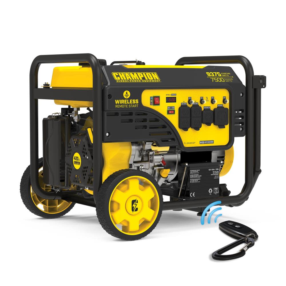 Champion 7500-Watt Portable Generator with Wireless Remote Start - Intensery