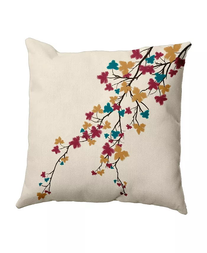 E by Design 16 Inch Teal Decorative Floral Throw Pillow - Intensery