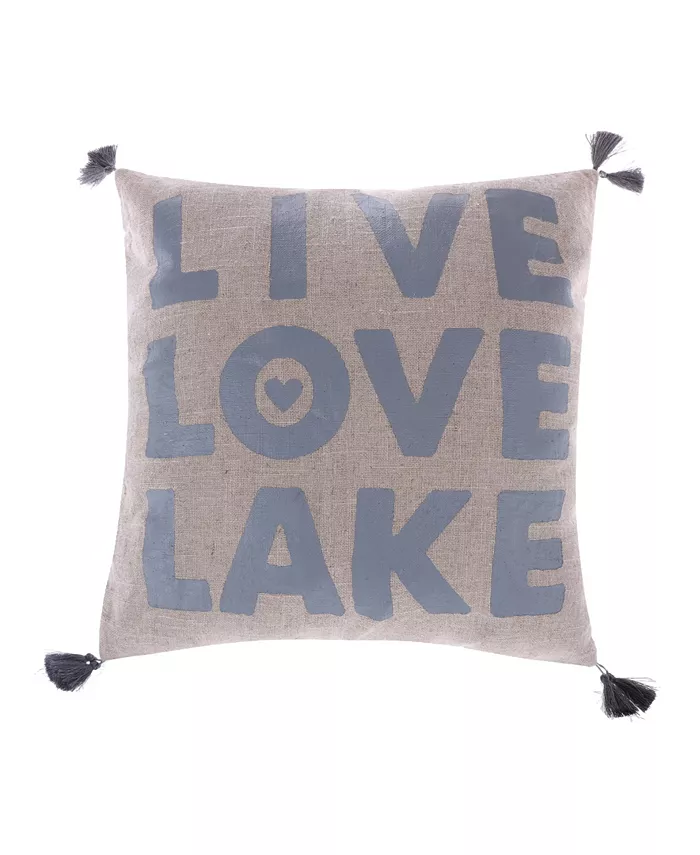 Levtex Live Love Lake Tasseled Decorative Pillow， 20