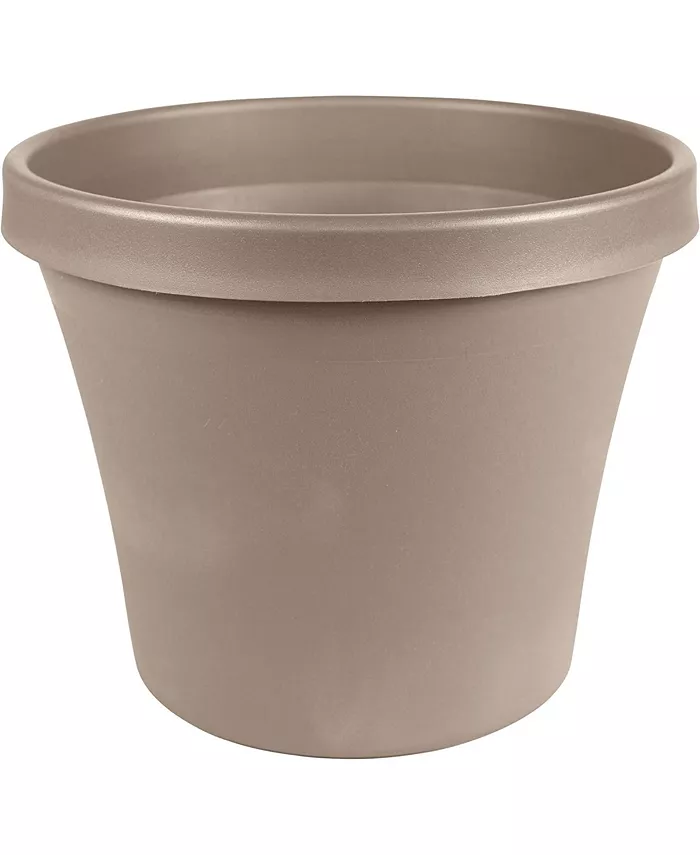 Bloem Terra Plastic Pot Planter， Pebble Stone Color， 12inches - Intensery
