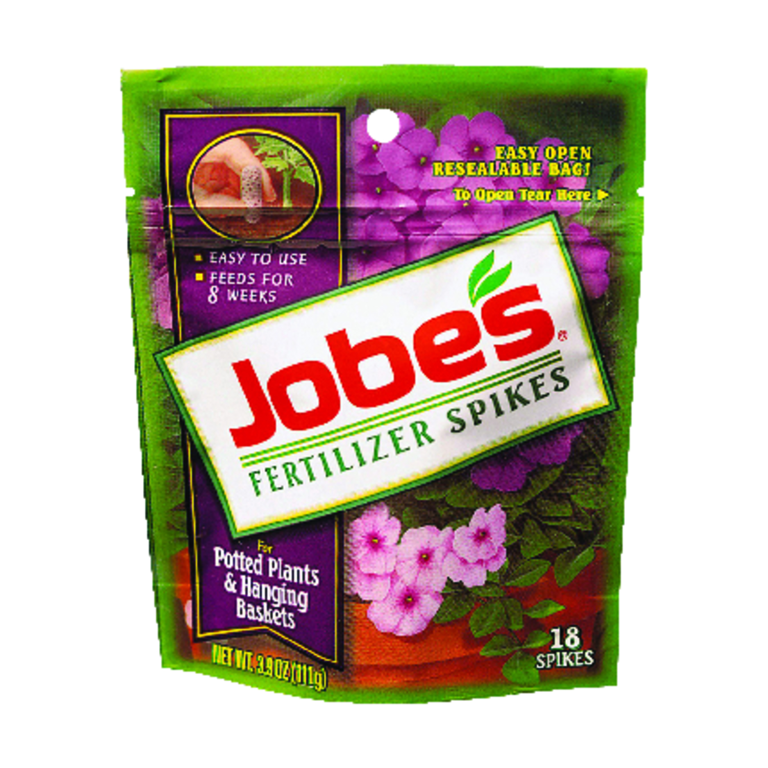 Jobe\u0027s Potted Plants \u0026 Hanging Baskets 8-9-12 Plant Fertilizer 18 pk - Intensery