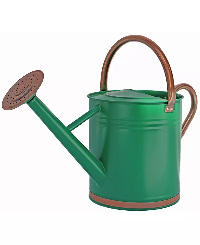 Gardener's Select Gardener Select Metal Watering Can， Green Copper Accents， 1.85 Gal - Intensery