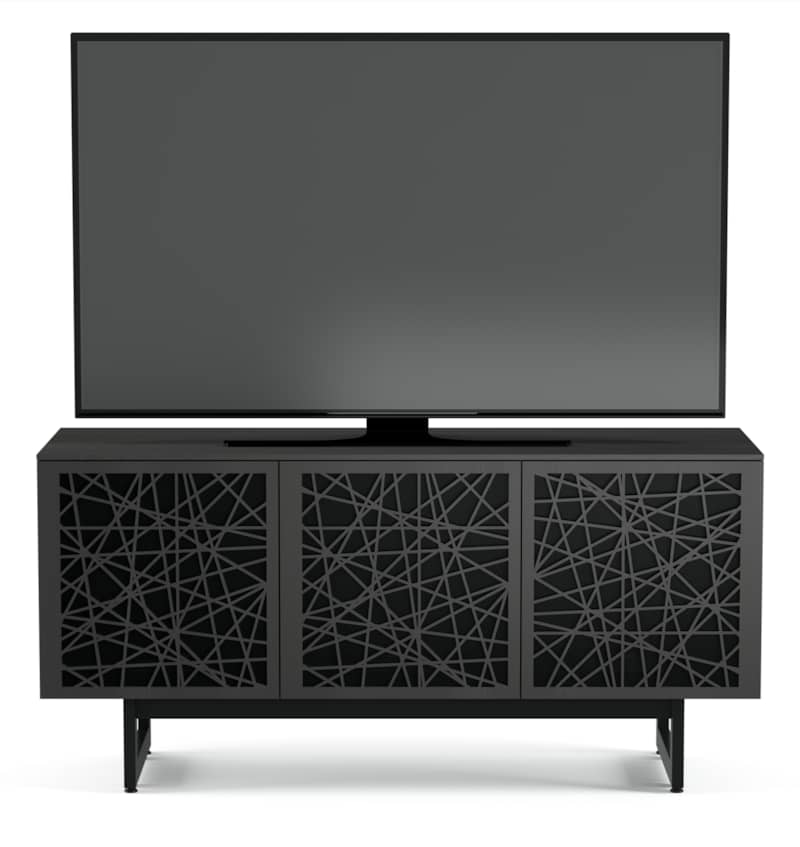 BDI Elements Ricochet Charcoal Stained Ash Media with Triple-Width Storage Cabinet - Intensery