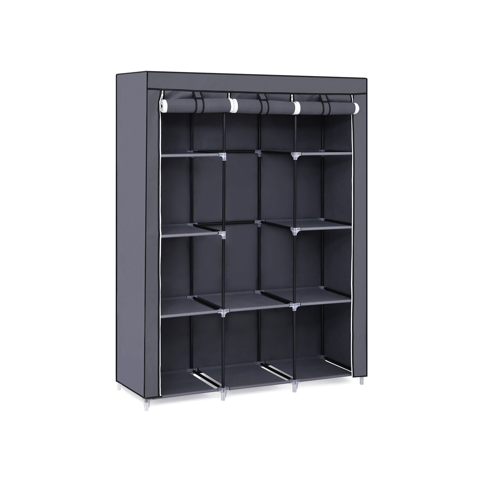 SONGMICS Wardrobe Storage Organizer with 10 ShelvesGray - Intensery