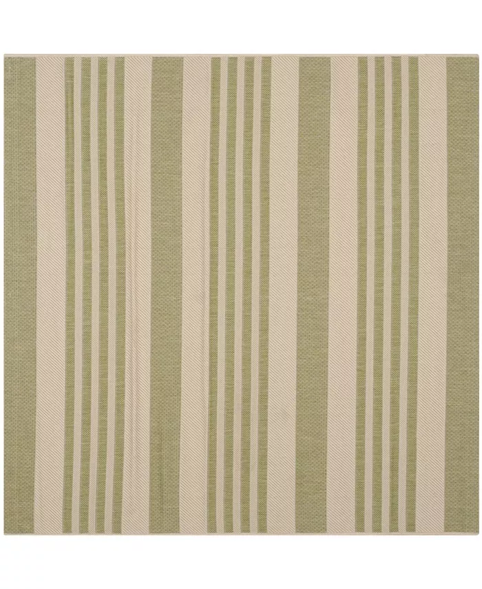 Safavieh Courtyard Beige and Sweet Pea 5' x 5' Sisal Weave Square Outdoor Area Rug - Intensery
