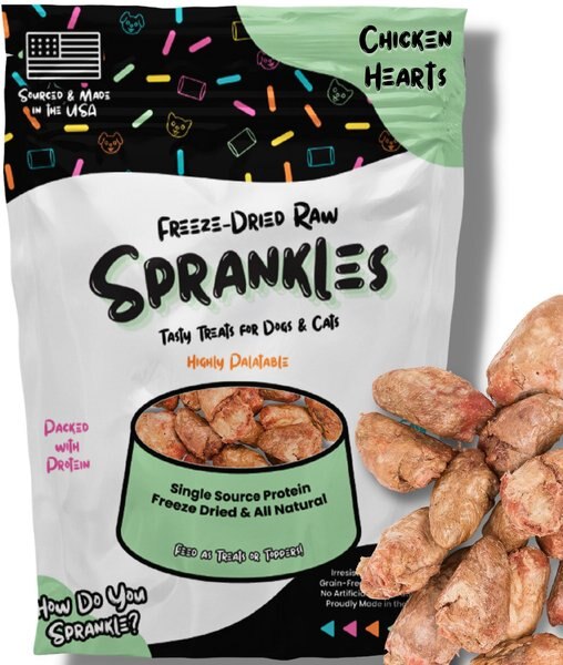 Sprankles Chicken Hearts Grain-Free Freeze-Dried Dog Treats - Intensery