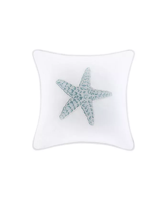 Gracie Mills Maya Bay Square Pillow， 16 by 16-Inch， White - Intensery