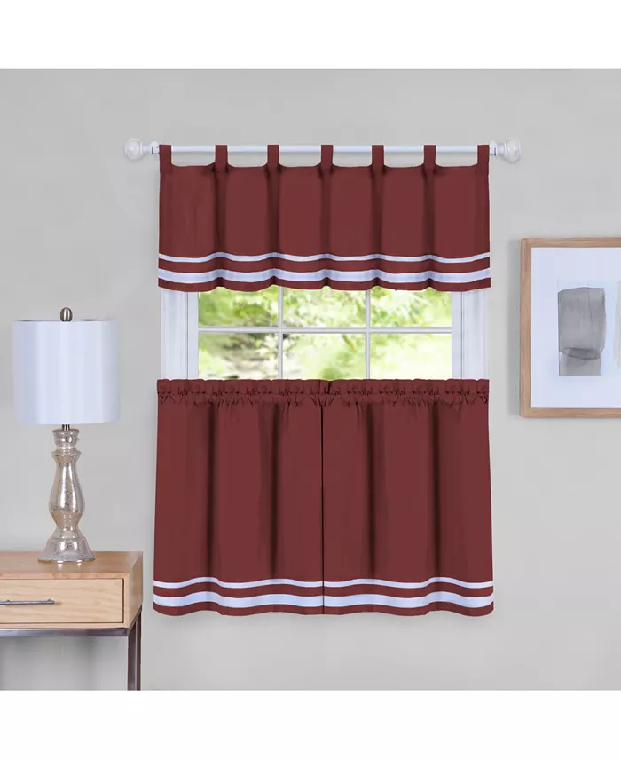Achim Dakota Window Curtain Tier Pair and Valance Set， 58x24 - Intensery