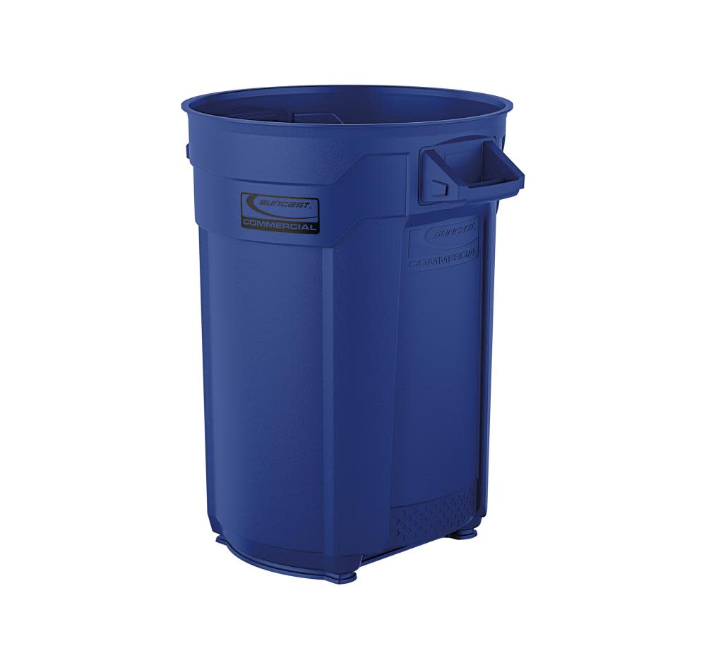 Plastic Utility Trash Can44 Gallon， Blue - Intensery