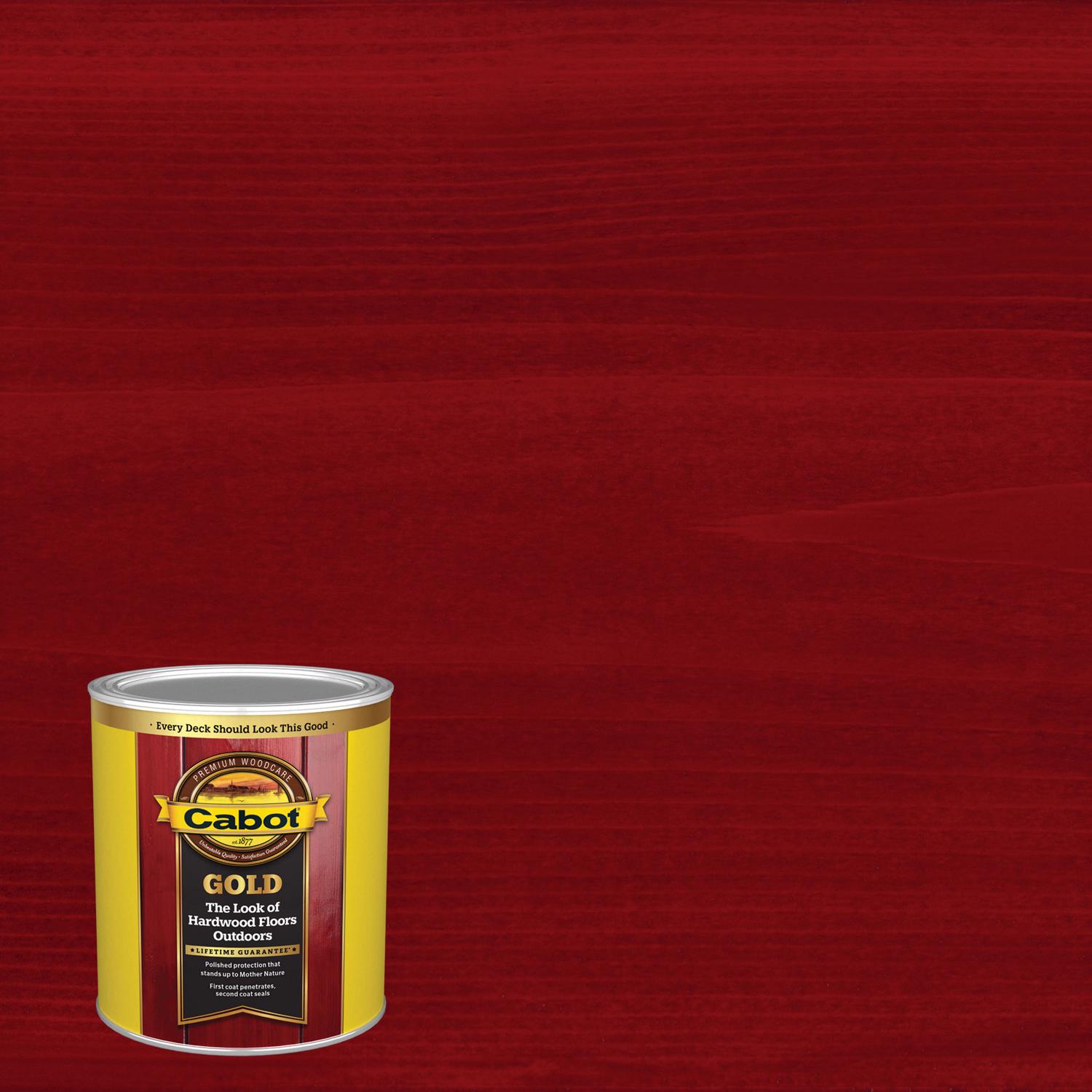 Cabot Gold Satin Fireside Cherry Oil-Based Deck Varnish 1 qt - Intensery