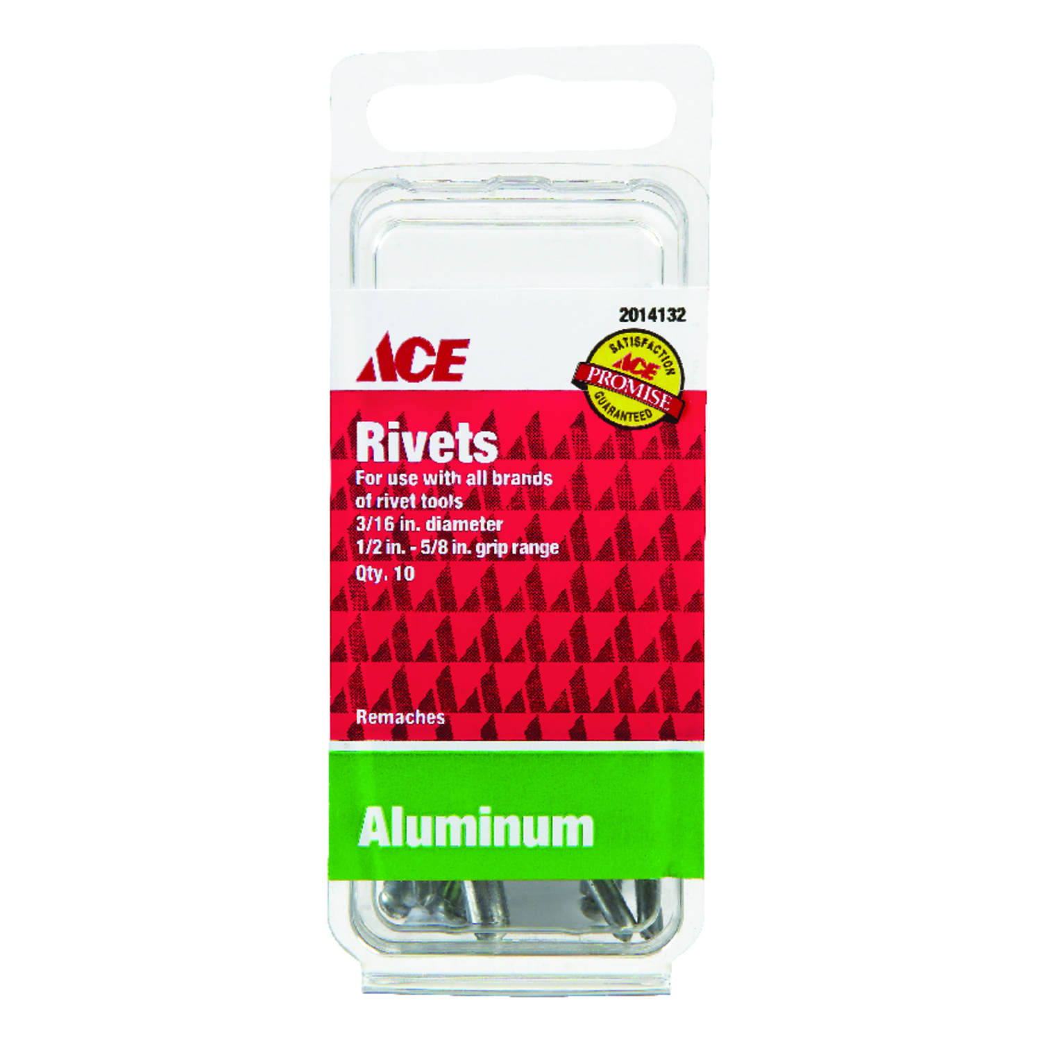 Ace 3/16 in. D X 5/8 in. Aluminum Rivets Silver 10 pk - Intensery