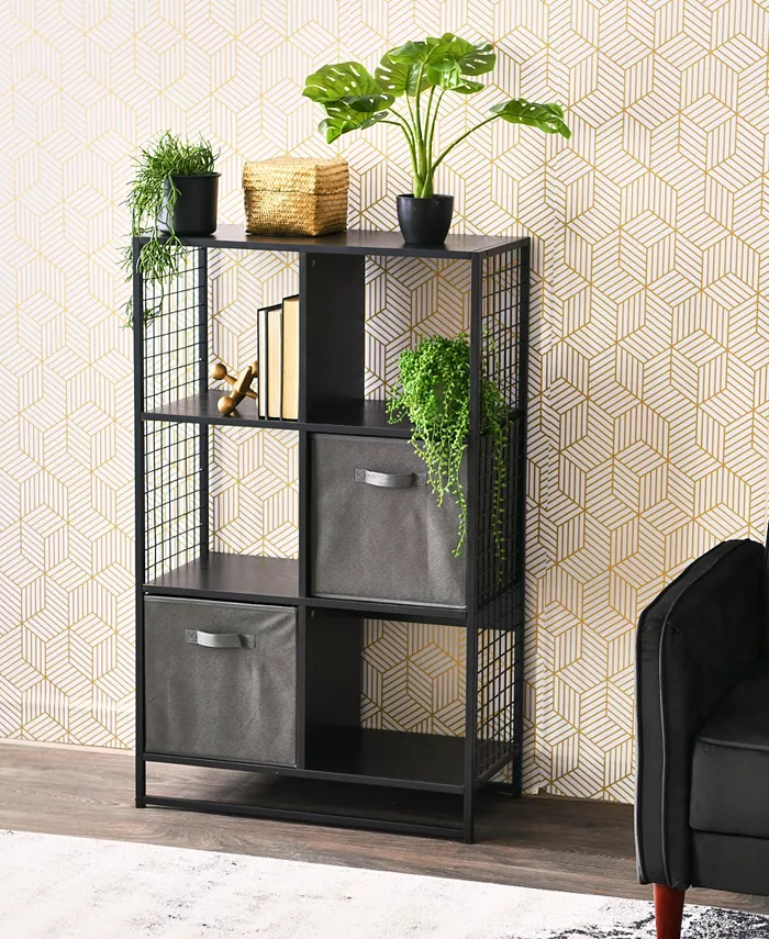 Household Essentials Cube Wall Shelves， 6 Cube Storage Wall Unit - Intensery