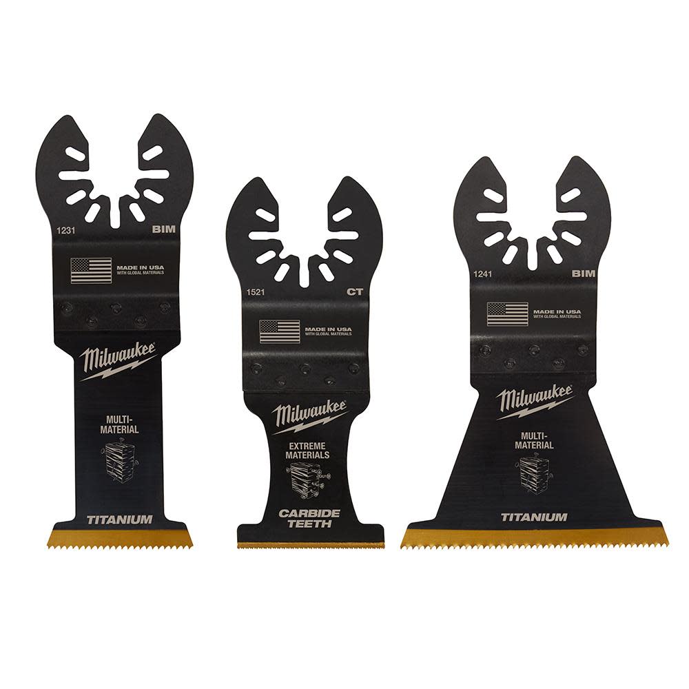 Milwaukee OPEN-LOK 3PC MULTI-MATERIAL CUTTING MULTI-TOOL BLADE VARIETY PACK 49-10-9005 from Milwaukee - Intensery