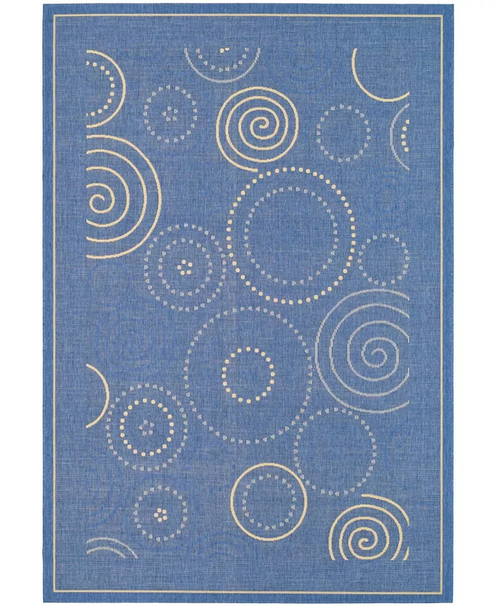 Safavieh Courtyard Blue and Natural 6'7