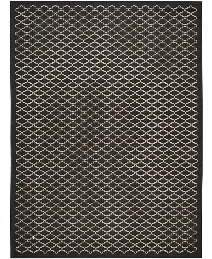 Safavieh Courtyard Black and Beige 8' x 11' Outdoor Area Rug - Intensery