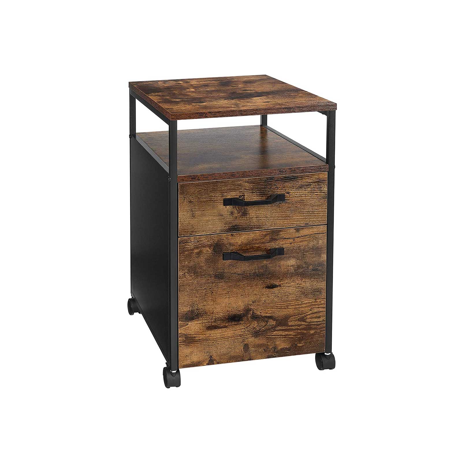 VASAGLE Industrial Brown File Cabinet with Drawer - Intensery