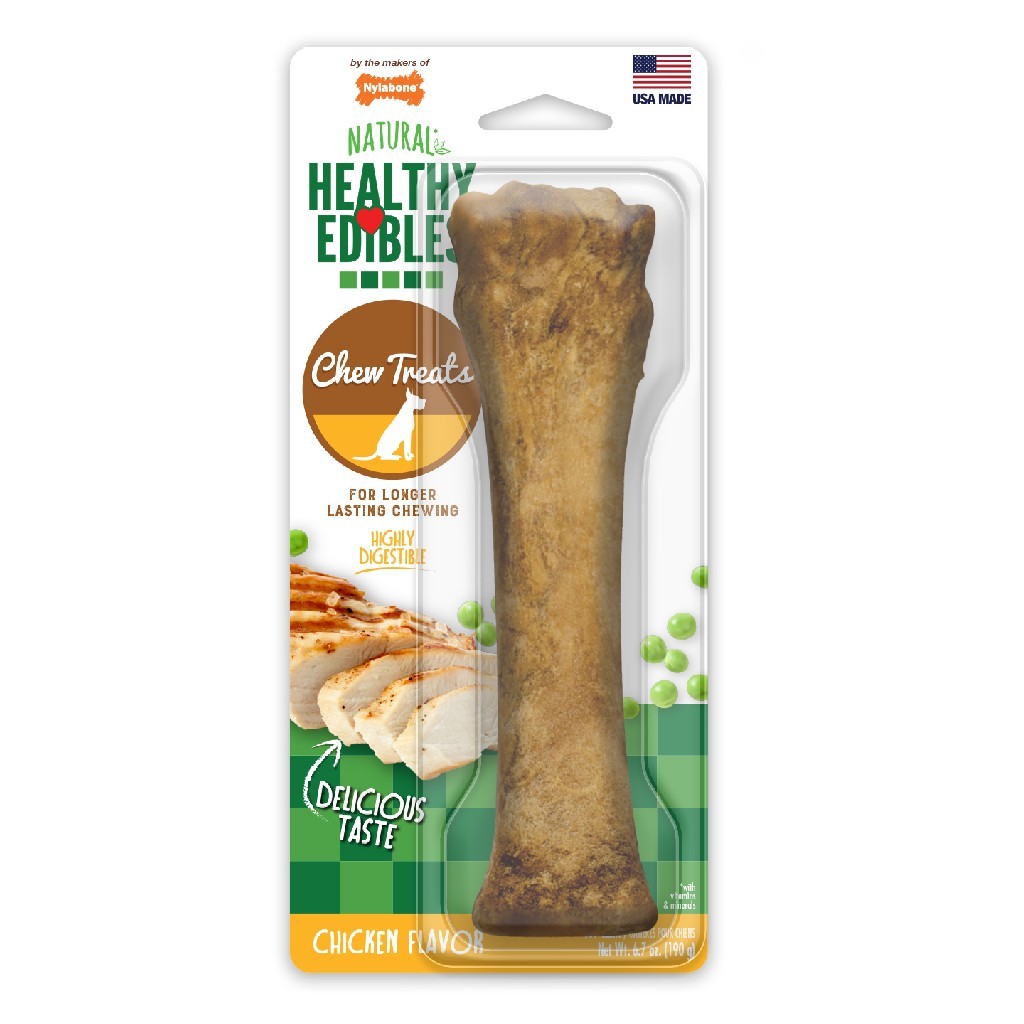 Nylabone Healthy Edibles Longer Lasting Chicken Treats Souper 1 count - Nylabone NBQ105P - Intensery