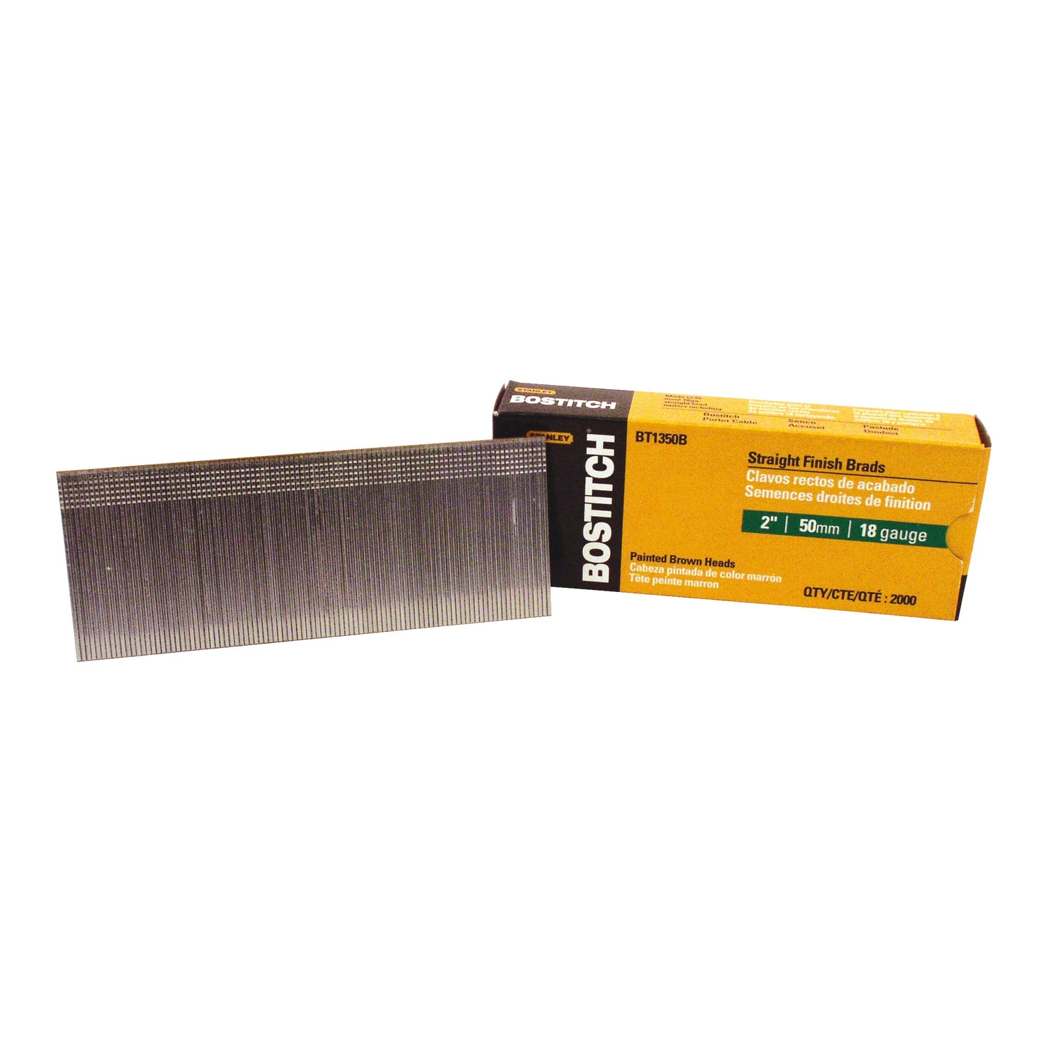 Bostitch 2 in. 18 Ga. Straight Strip Coated Brad Nails 2000 pk - Intensery