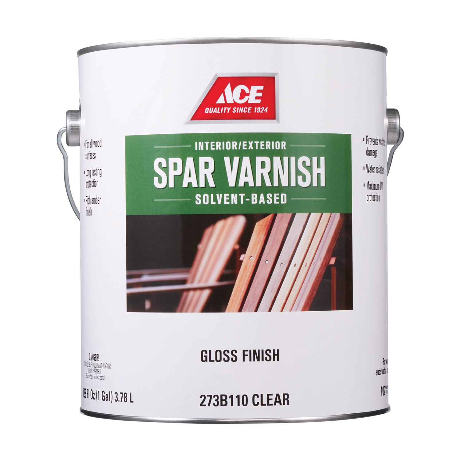 Ace Gloss Clear Amber Solvent-Based Spar Varnish 1 gal - Intensery