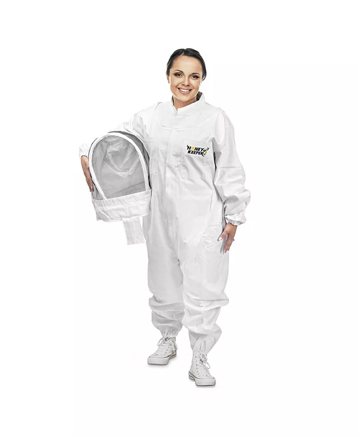 Honey Keeper Large Cotton Full Body Beekeeping Suit with Veil Hood - Honey Keeper - Intensery