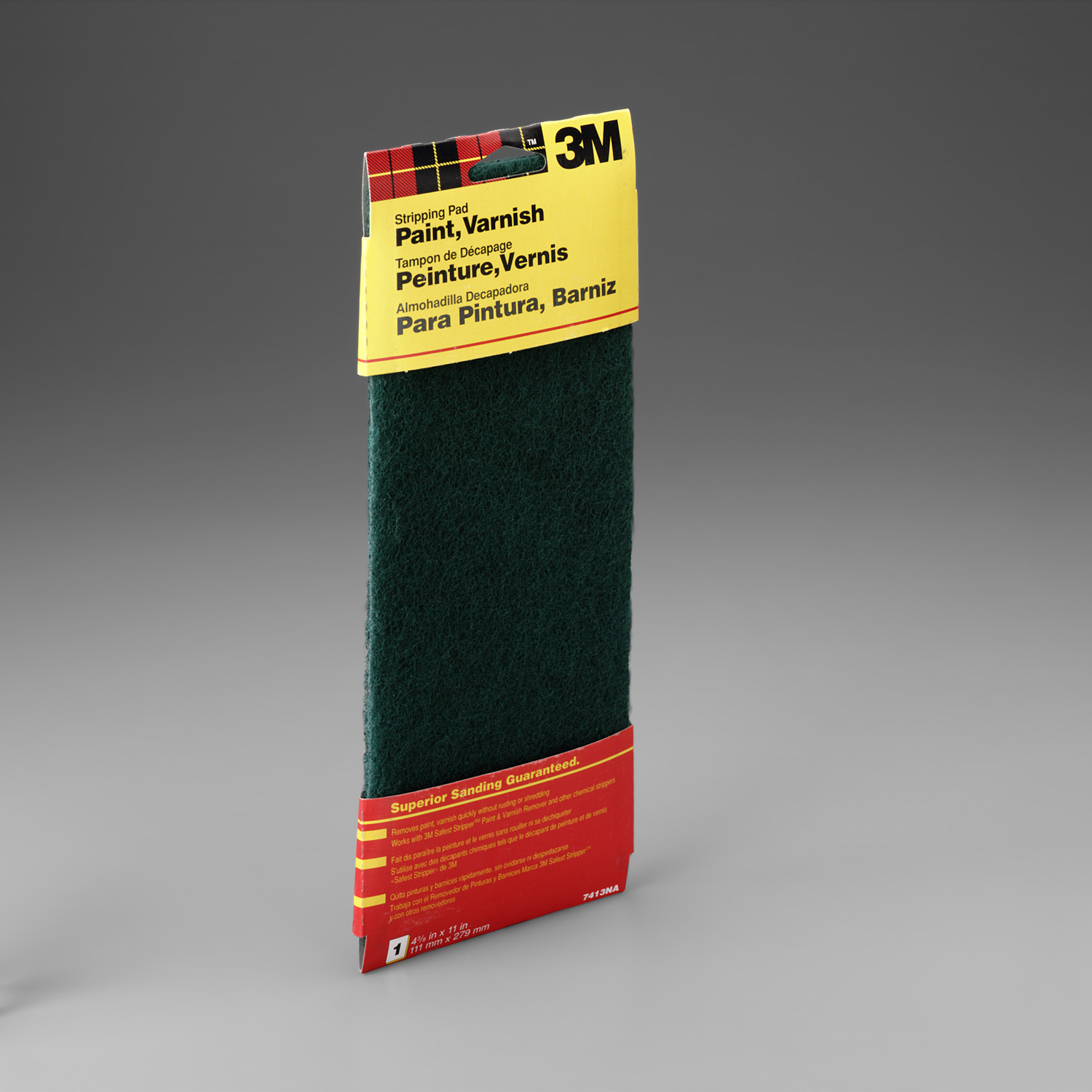 3M 11 in. L X 4-3/8 in. W Coarse Heavy Duty Hand Sanding Stripping Pad - Intensery