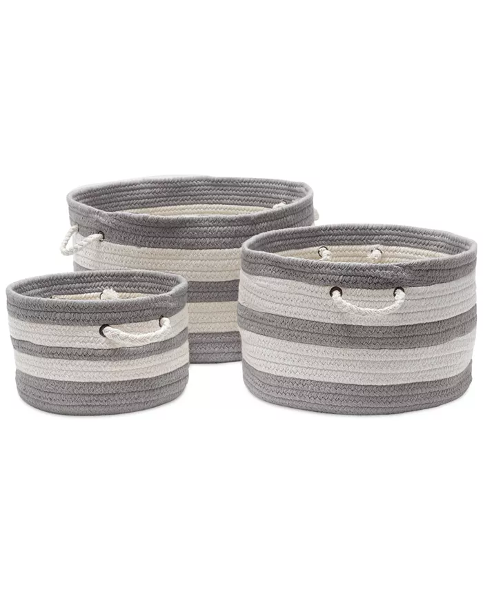 Colonial Mills Valley-Stripe 3 Piece Basket Set - Intensery
