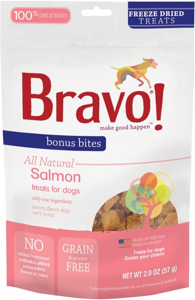 Bravo! Bonus Bites Salmon Freeze-Dried Dog Treats - Intensery