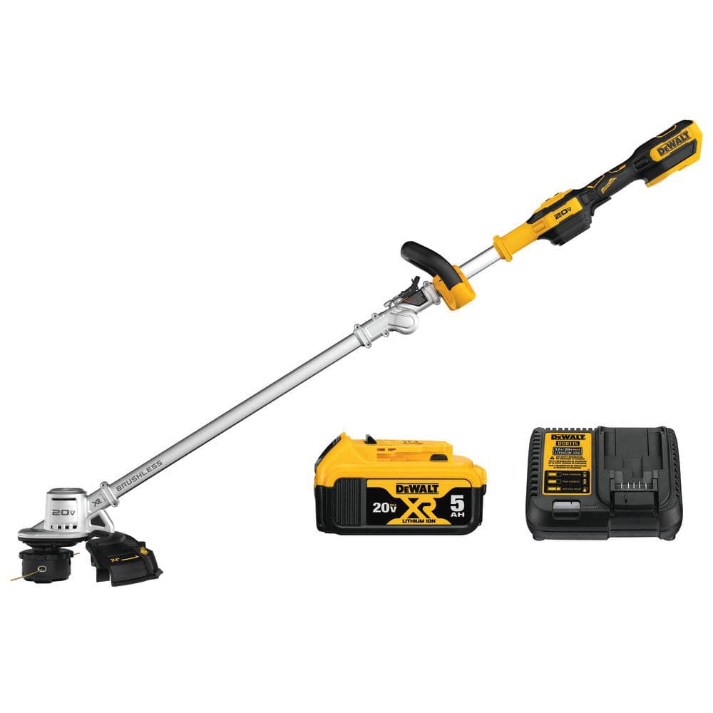 DEWALT 20V MAX Brushless Cordless Battery Powered String Trimmer Kit with (1) 5Ah Battery & Charger DCST922P1 - Intensery