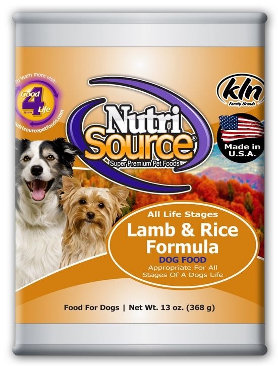 NutriSource Adult Lamb and Rice Canned Dog Food - 13 oz， case of 12 - Intensery